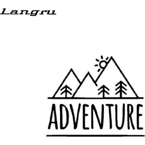 Langru Adventure Mountains Motorcycle Sticker Vinyl Decals Decoration Car Accessories Jdm