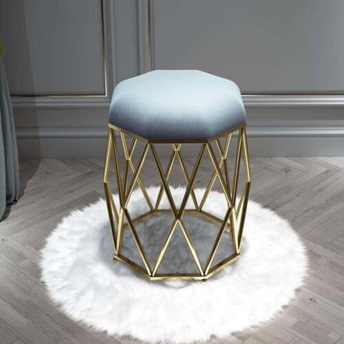 Living room furniture stoolchair Iron Modernminimalist Round low stool Nordic furniture dressing tablepadded stools makeupchair
