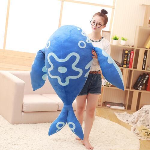 Stuffed toy huge 150cm blue whale plush toy soft hugging pillow surprised Christmas gift w1876