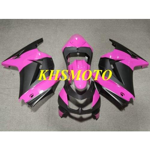 Injection mold Fairing kit for KAWASAKI Ninja ZX250R 08 09 10 12 ZX 250R EX250 2008 2012 Pink black Fairings set+gifts KF76