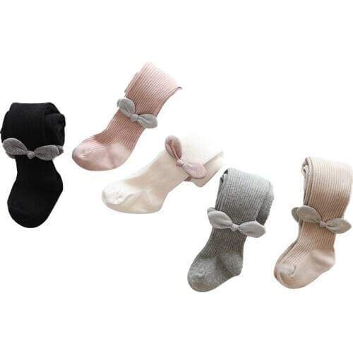Autumn spring Baby Tights Newborns Baby Girls Pantyhose Kid Knitted Bright wire Bow Princess Dance soft knitting Tights