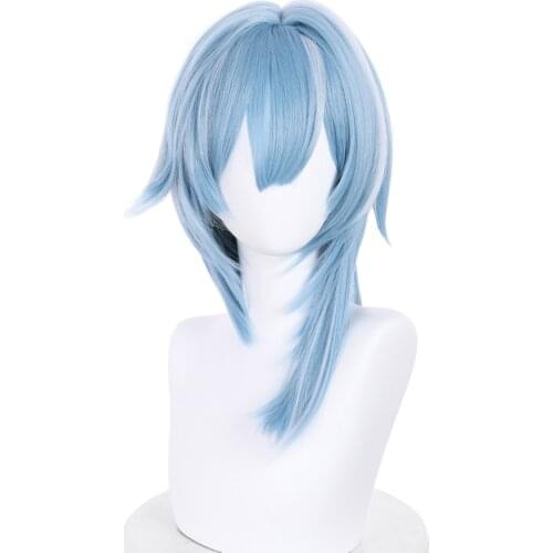 Genshin Impact Eula Lawrence Cosplay Wig Heat Resistant Synthetic Hair Carnival Halloween Party Props