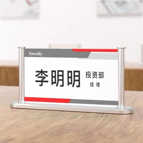 210x120mm / 210x100mm Plastic Name Sign Holder Stand Restaurant Menu Paper Card Holder Stand Board