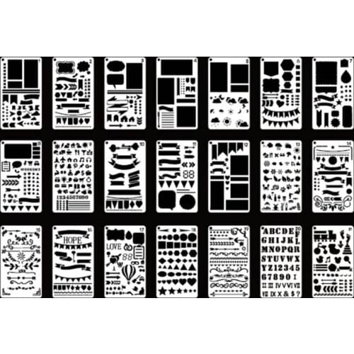 Bullet Diary Journal Stencils Set Drawing Template Ruler DIY Painting Template K92C