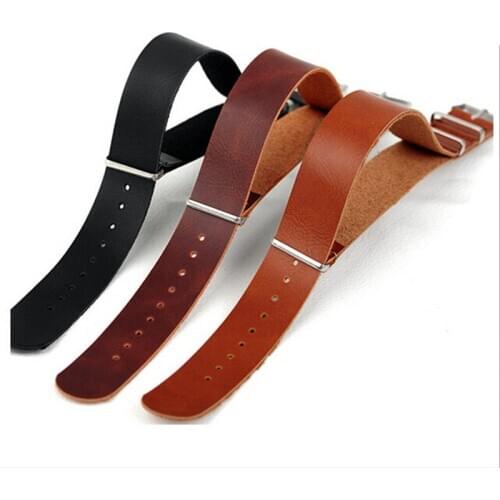 New 2PCS/Lot 16MM 18MM 20MM 22MM 24MM PU Nato Straps Imitation Leather Watch Band 3 Colors Available