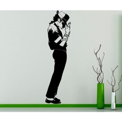 Removable Famous Star Dacing Michael Jackson Pattern Wall Sticker for living room Bedroom home decoration