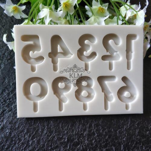 Birthday cake digital plug silicone mold Cartoon alphabet chocolate tool Birthday candle cake decoration tools KLM-00103