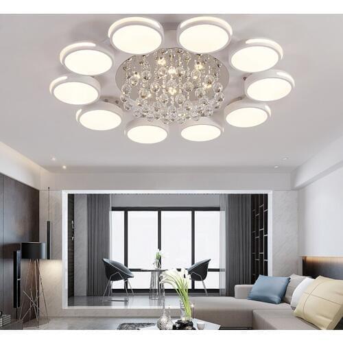 Living room ceiling light with remote controller Perforated led light ceiling crystal modern chandelier ceiling