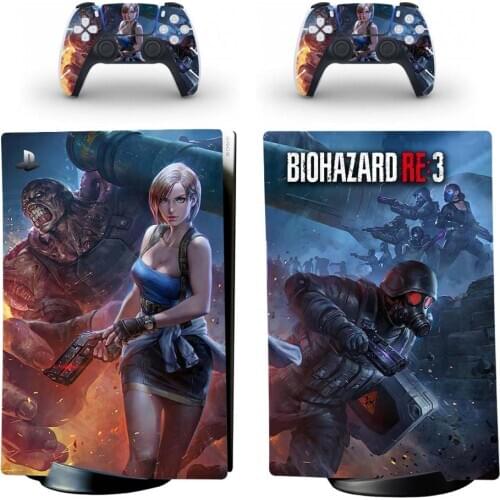 BIOHAZARD Style PS5 Digital Edition Skin Sticker for Playstation 5 Console & 2 Controllers Decal Vinyl Protective Skins Style 1