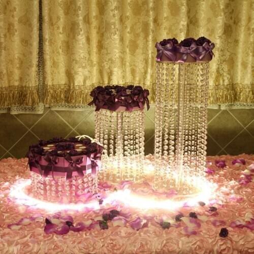Wedding crystal cake stand wedding decoration prop wedding centerpiece 3pcs/lot crystal cake holder D20,25,30,H45,30,15