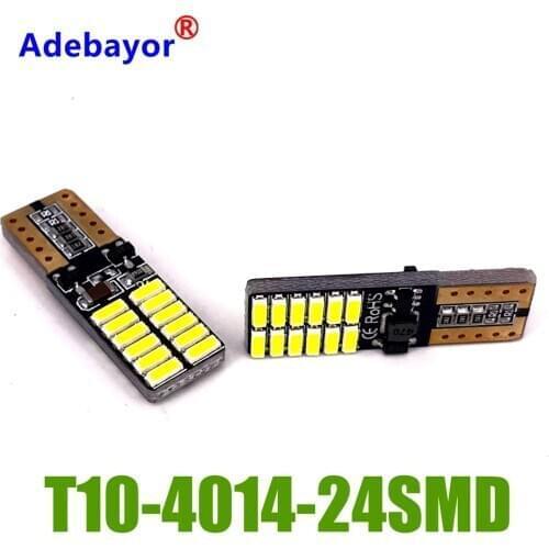 150Pcs T10 LED Canbus W5W 4014 24 SMD 3W 6000K Auto Lamp Cars From Light-Emitting Diodes Independent Bulb Excelente producto 12V