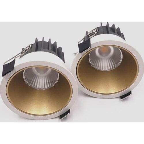 LED downlight Luces LED empotradas COB antideslumbrantes, regulables, 9W/12W/15W/18W/20W, foco de techo, lámparas de fondo, ilum