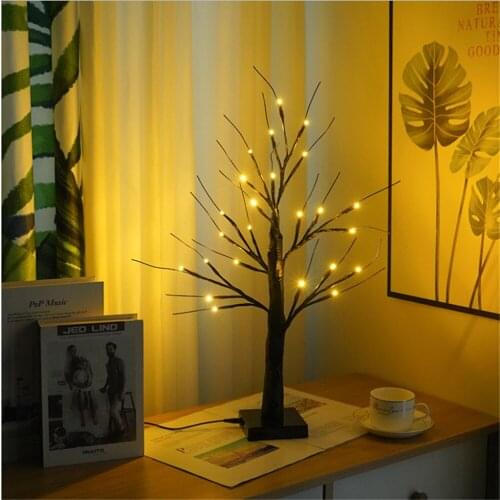 USB/Battery 60cm 24 LEDs Pumpkin Bat Maple Birch Bonsai Tree Light Ghost Ornaments Halloween LED Light Tree Tabletop Lamp