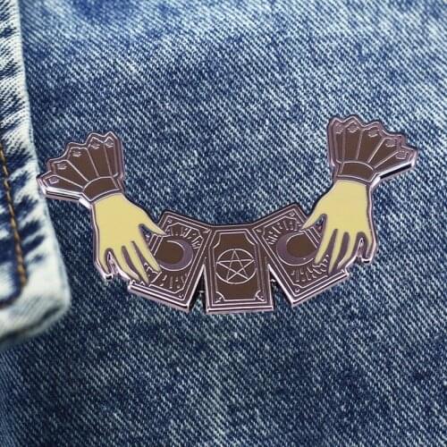 Mysterious Diviner Brooch Triple Moon Symbol Tarot Badge Collect Denim Jacket Backpack Pin Given Friends And Fans Gifts