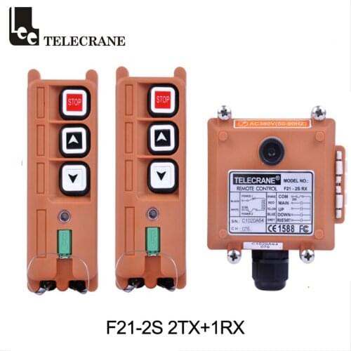 Telecrane F21-2s Electric Hoist Industrial Radio Remote 2 Channels Up & Down Push Buttons Switch With 2 Transmitters 1 Receiver