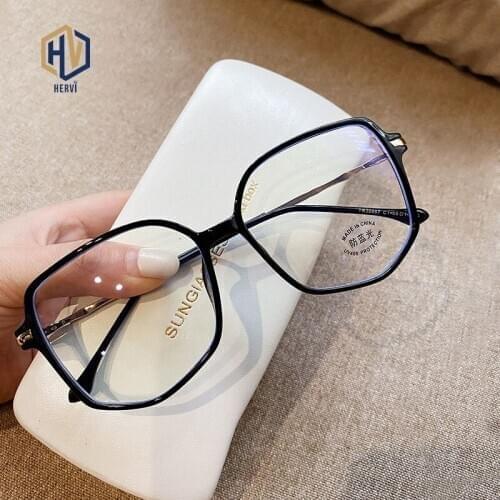 TR90 Anti-blue light Glasses Women Irregular Big Square Frame Glasses Frame Frame Retro Myopia Glasses Frame Unisex