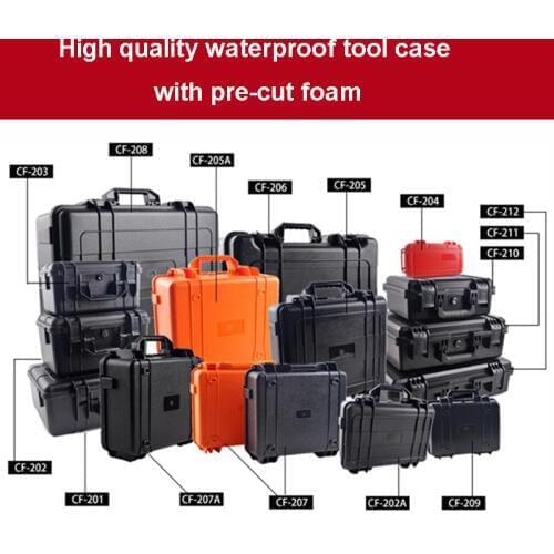 Waterproof Toolbox Protective case Equipment suitcase Impact resistant Instrument plastic Toolbox with sponge shipping free