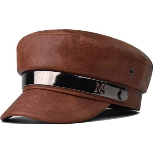 New Autumn Winter Quality Fashion Artist PU Women Beret Hat For Women Cap Female Cap Casual Dome Bare Chapeu Feminino Boina