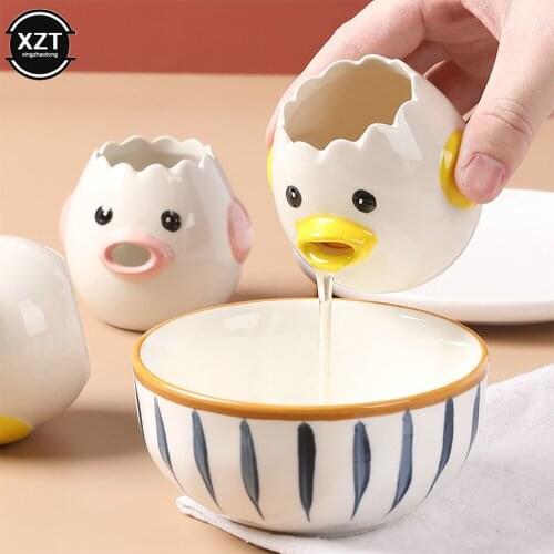 Practical Ceramic Egg White Separator Creative Egg Yolk Protein Separator Filter Baking Tools Kitchen Accessories