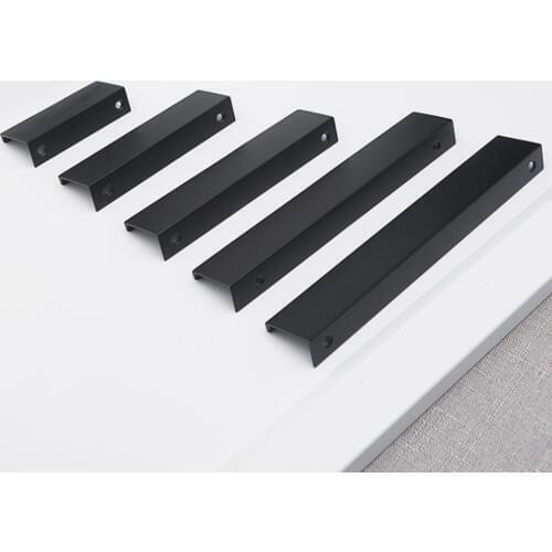 10 Pieces 1000mm Simple Invisible Handle Cabinet Drawer Handle Modern Cabinet Door Drawing Black Elongated Handle