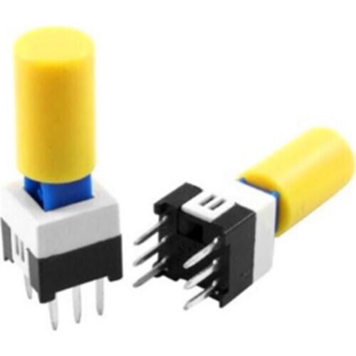 10 Pcs 7 x 7mm x 20mm PCB Momentary Tact Tactile Push Button Switch 6 Pin Cap
