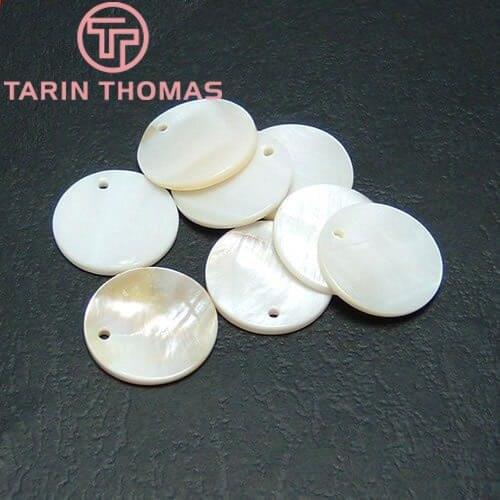 20PCS 20MM 25MM Natural Freshwater Shell Round Disc Charms Handmade Jewelry Findings Accessories Wholesale