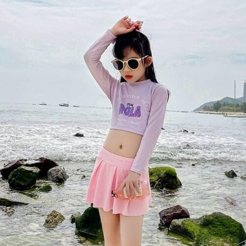 2021 children new female boxer conservative cuhk conjoined at the hot spring bathing suit childrens pupil hot spring bathing su