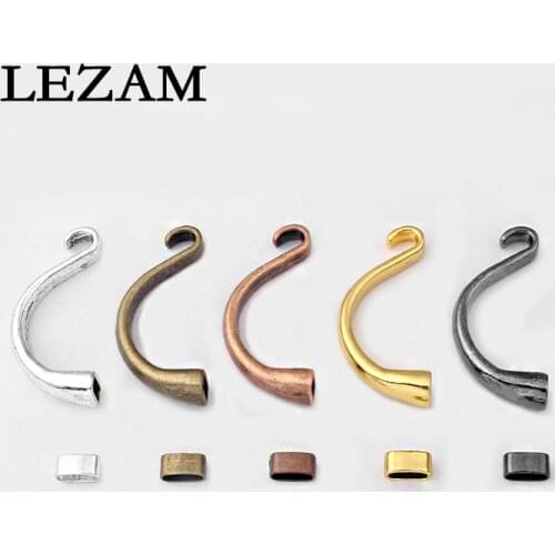 3sets Five Color Half Cuff Bent Hook Clasp For Two Strand 5mm Round Leather Cord Bracelet Jewelry Making Findings Material