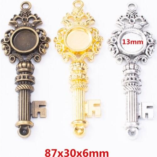 3Pieces/Set 13mm diameter keys zinc alloy Charms Jewelry Making DIY Hand Made Jewelry findings 8065