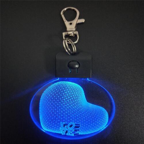3D Arylic Night Light Keychain Love Shape LED Magical Table Lamp Lighting Colors Decoration Gift Dropshipping