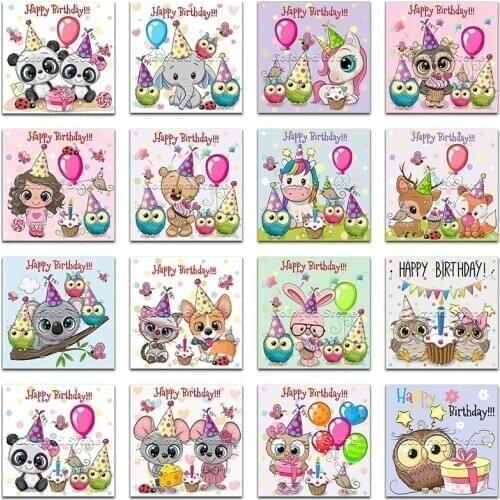 3D Diamond painting Animal girl unicorn deer rabbit Full Diamond embroidery cartoon elephant panda Diamond mosaic mouse owl baby