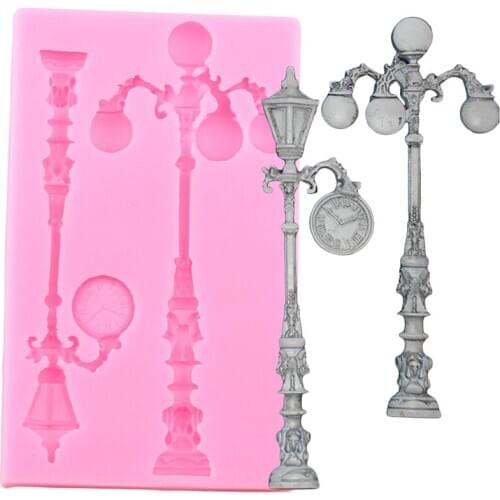 3D Street Lamp Silicone Mold Fondant Cake Decorating Tools DIY Sugarcraft Cupcake Topper Chocolate Candy Polymer Clay Moulds