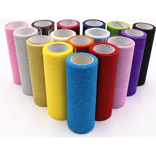 15cm 10Yards Glitter Tulle Roll Sparkly Glitter Sequin Organza Mesh DIY Party Crafts Tutu Skirt Wedding Birthday Party Supplies