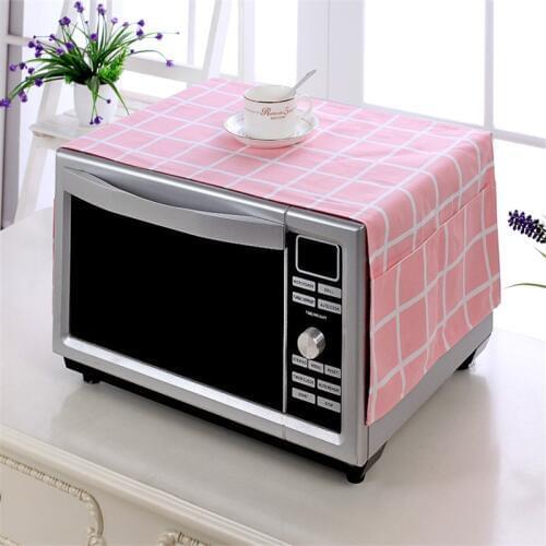 Linen Fabric Microwave Oven Cover Anti Water, Oil, Dust-Proof And Breathable