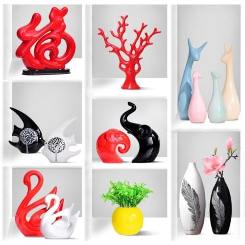 Home ceramic crafts living room bookcase ceramic creative decorative ornaments deer home accessories desk decoration 2021 new