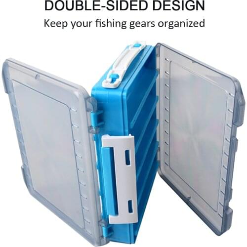 Double Sided Fishing Box Fishing Accessories Lures Hooks Storage Box Supplies Tool Waterproof Fishing Tackle Organizer Box
