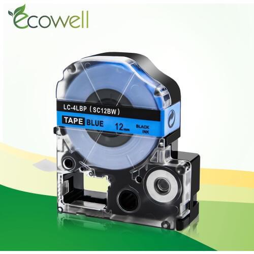 Ecowell 1pcs 12mm Pattern Tape Printer Ribbons SC12BW LC-4LBP compatible for Epson King Jim Labelworks LW-300 LW-400 LW-700