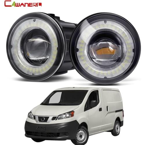 2 Pieces Car Front Bumper Fog Light Assembly LED Angel Eye DRL Daytime Running Light 30W 8000LM 12V For Nissan NV200 2010-2015