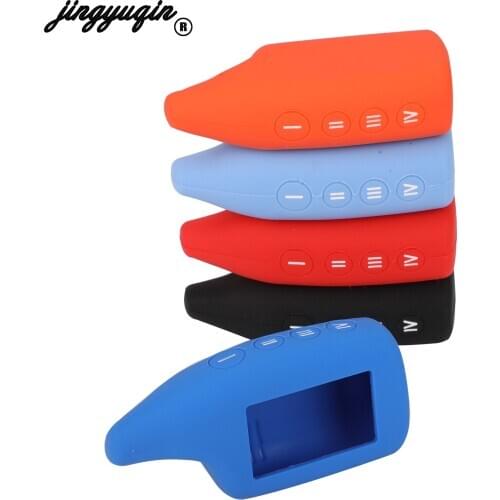 Jingyuqin 10p Silicone Car Key Case For Scher-Khan Magicar Logicar Two Way Car Alarm LCD Keychain Bag Remote Control Cover