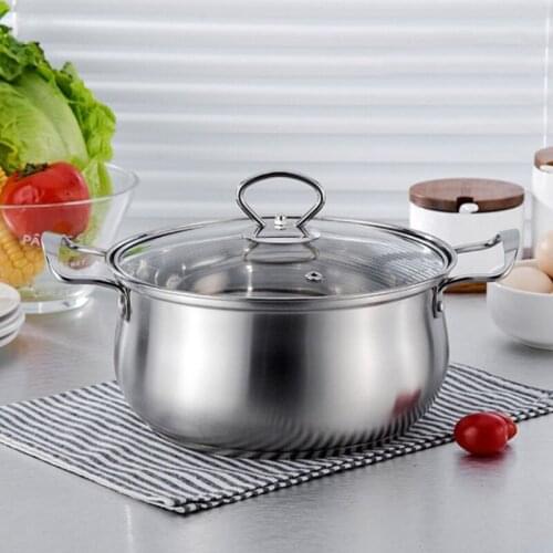 Stainless Steel Pot Milk Sauce Soup Pot Stockpot with Lid Non Stick Picnic Multifuntional Home Indoor Outdoor Cookware Stainles