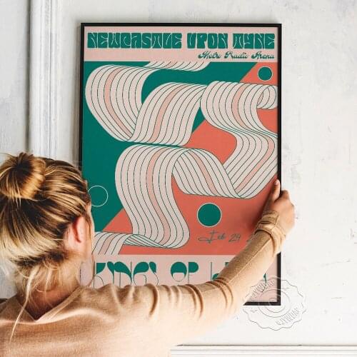 Kings Of Leon Gig Art Poster, American Rock Band Fans Collect Art Prints, Colored Drawing Abstract Art Wall Picture Home Decor