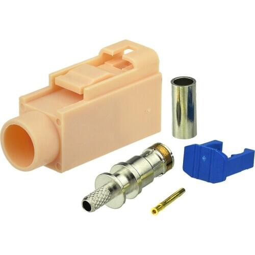 Superbat Fakra Code I- Beige/1001 Crimp Jack RF Coaxial Connector for Bluetooth for Cable RG316 RG174 LMR100