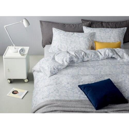 100% Cotton Qualified Twill Geometric Printed Duvet Cover Set Reactive Printing Map Print 4pcs Cartoon Bedding Sets High Quality