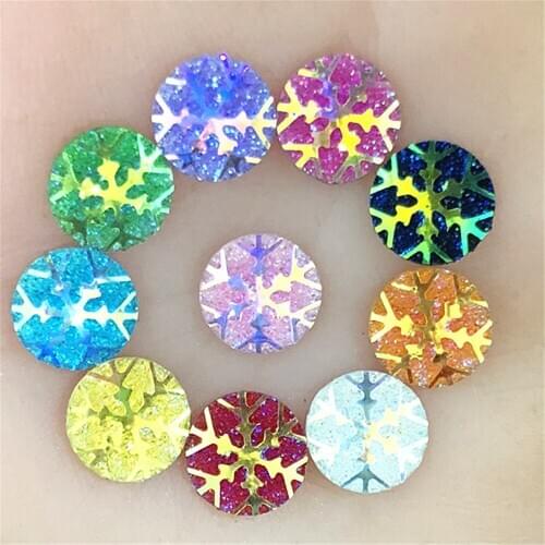 80PCS AB Resin 12mm Round Resin Flatback rhinestone scrapbook crafts DIY