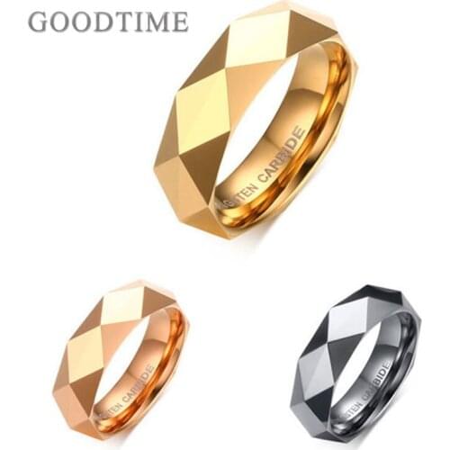 Fashion Tungsten Carbide Rings Bands Jewelry Accessoeries Engagement Wedding Ring For Men Rosegold Color Ring For Party