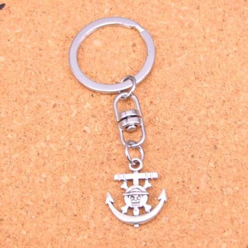 20Pcs Fashion Alloy anchor pirate skull Pendants keychain keyring Accessories For Car key chains Jewelry