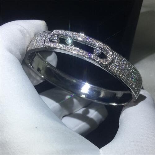 Fashion Tennis bracelet Mirco Pave cubic zirconia White Gold Filled Party bangle for women wedding accessaries