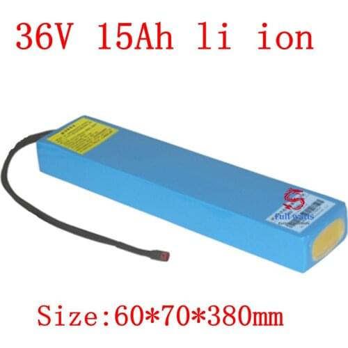 Customize long size 36v 15ah lithium ion battery 18650 li ion battery with BMS 10S for 500w 750w scooter ebike +2A charger