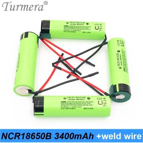 Original 3.7v 18650 NCR18650b 3400mah with Welding Wire 18650 Rechargeable Battery for Shura Screwdriver and Power Bank Battery