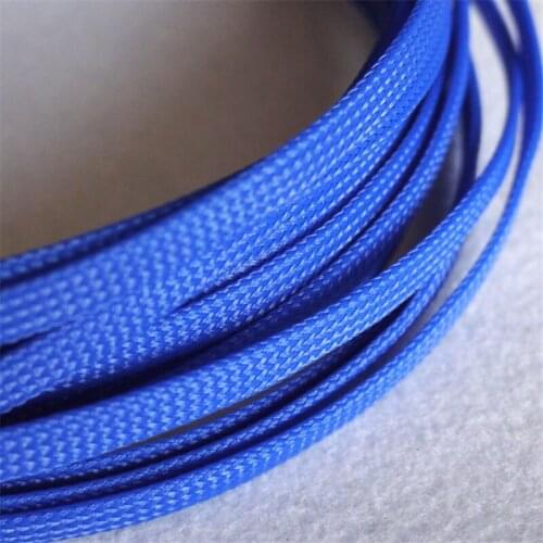1 meters Blue High quality 10mm Braid PET Expandable Sleeving High Density Sheathing Plaited Cable Sleeves DIY